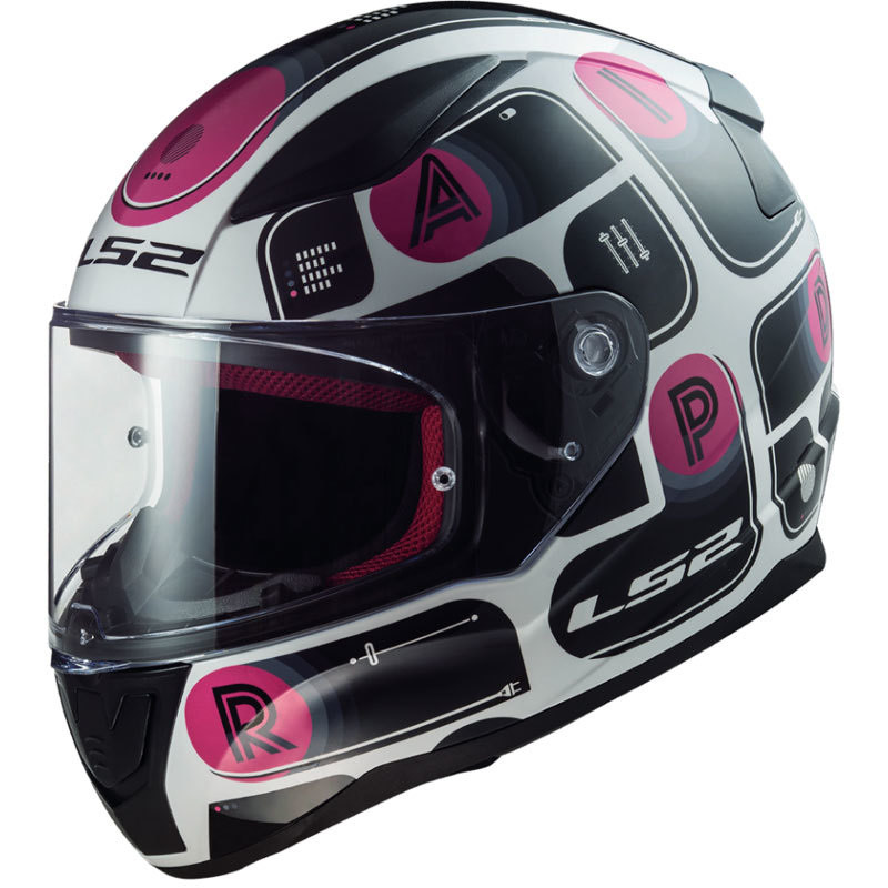 Full Face Motorcycle Helmet Ls2 FF353 RAPID BRICK Black Pink