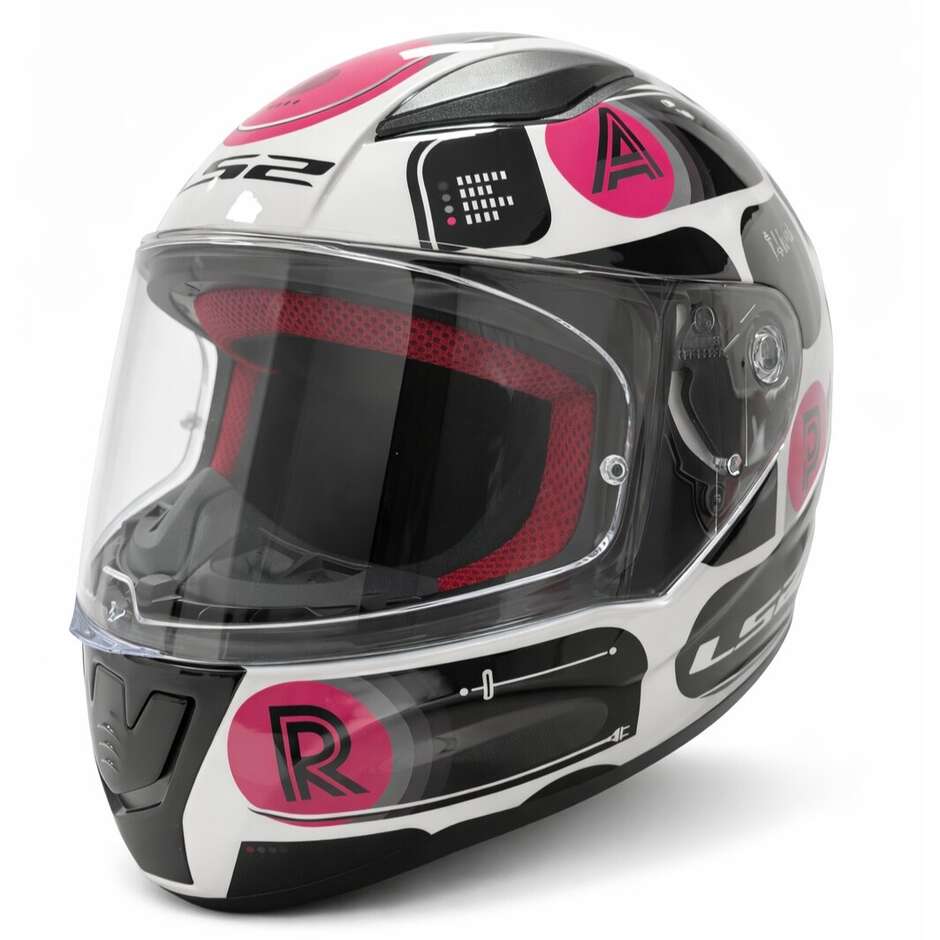 Full Face Motorcycle Helmet Ls2 FF353 RAPID BRICK Black Pink