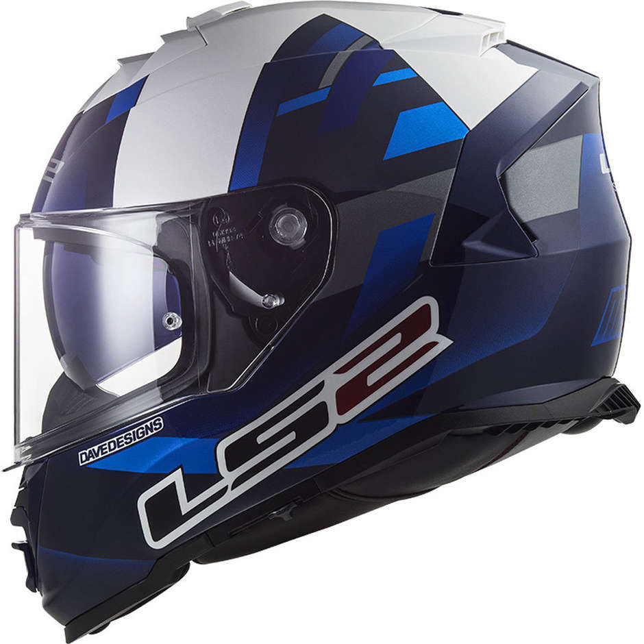 Full Face Motorcycle Helmet Ls2 FF800 STORM Replica MCPHEE Blue White