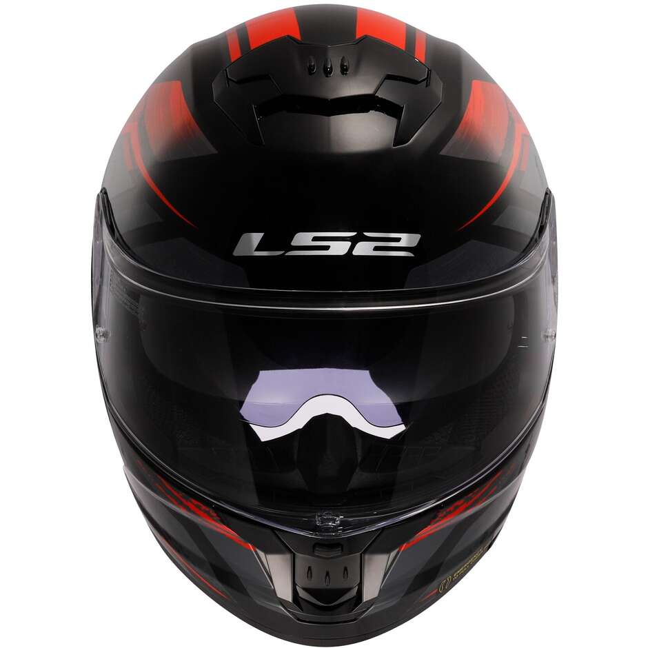 Full Face Motorcycle Helmet Ls2 FF808 STREAM II Fury Black Gray Red