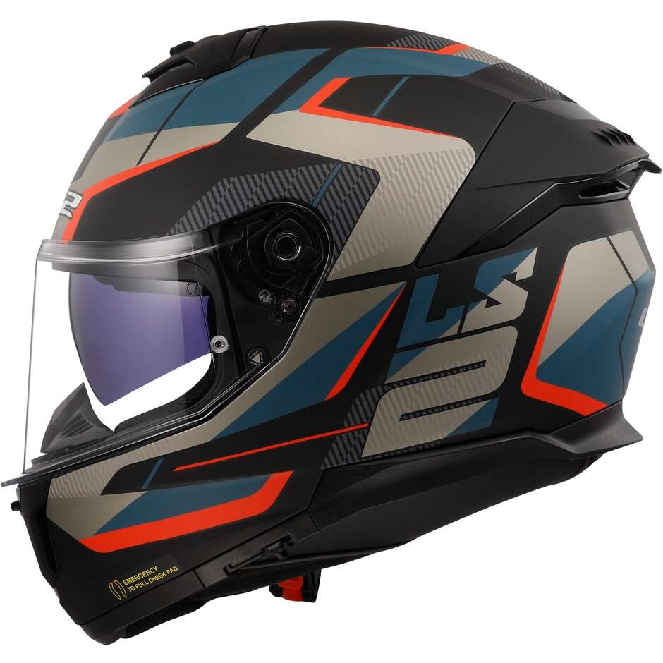 Full Face Motorcycle Helmet Ls2 FF808 STREAM II Road Black Gray Blue Red Matt