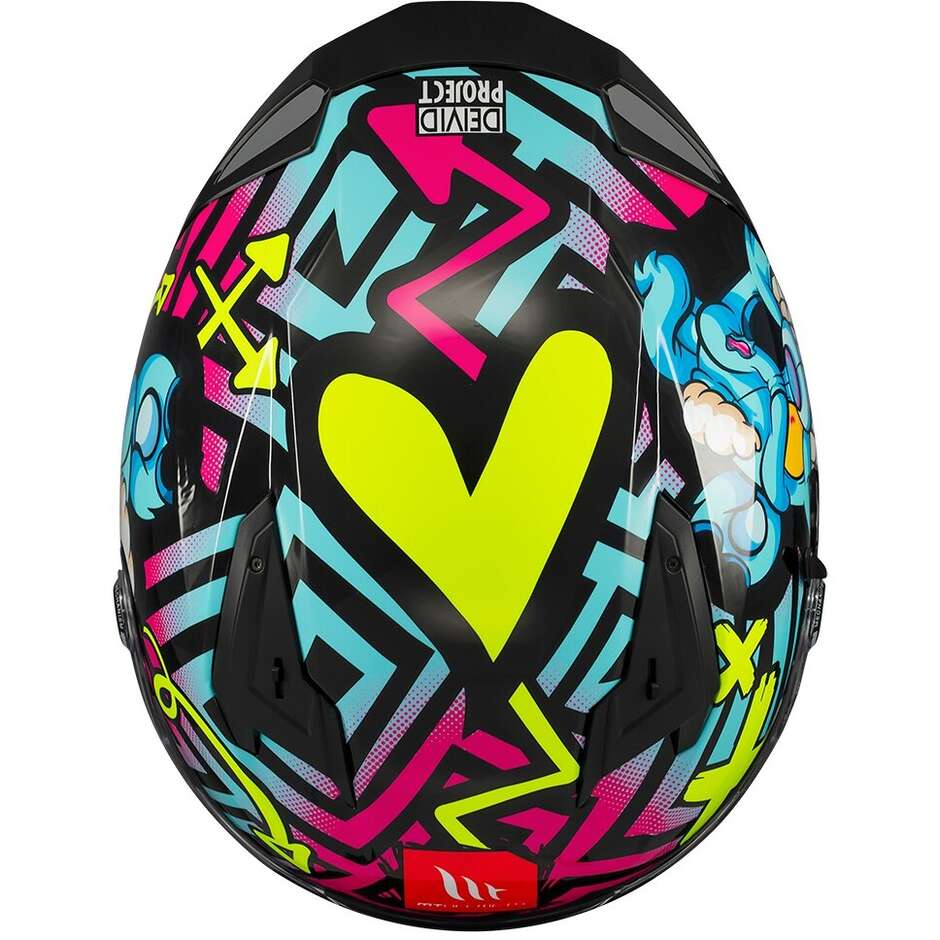 Full Face Motorcycle Helmet Mt Helmets BRAKER SV CRAZY TEDDY B7 Glossy