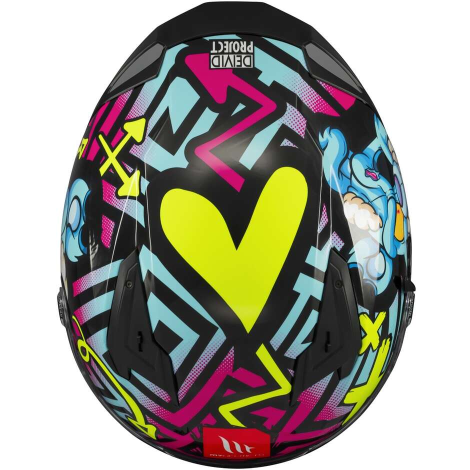 Full Face Motorcycle Helmet Mt Helmets BRAKER SV CRAZY TEDDY B7 Glossy