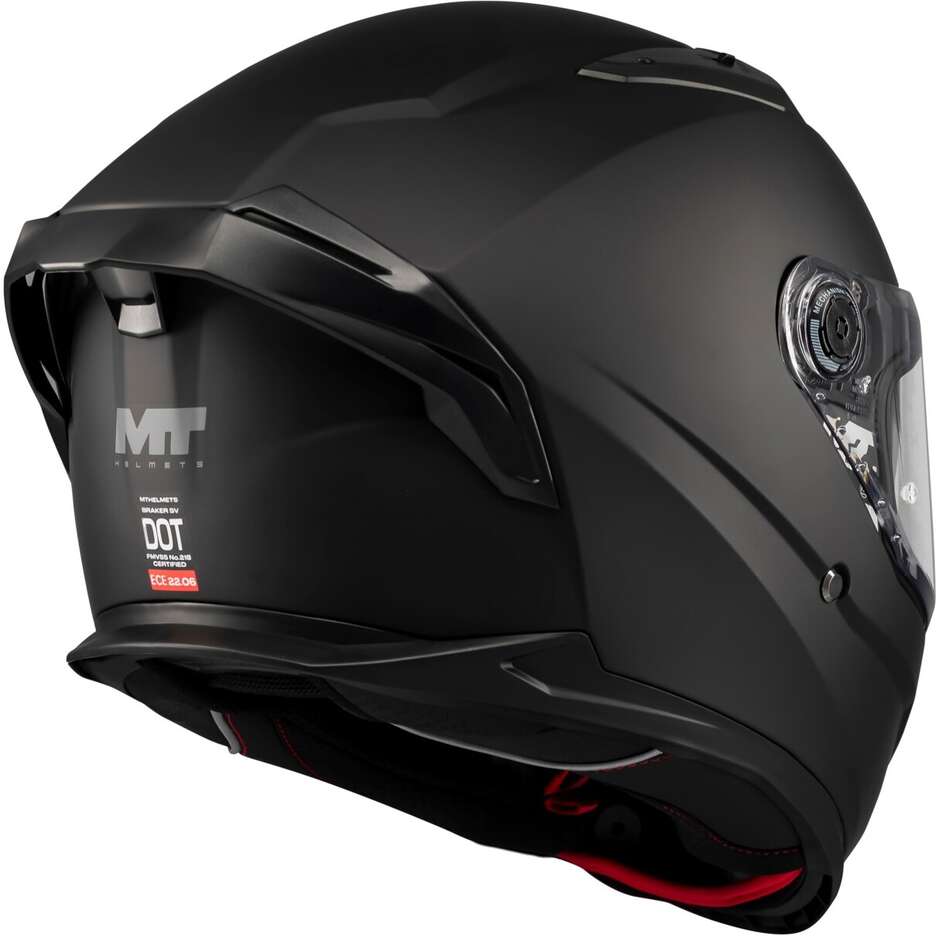 Full Face Motorcycle Helmet Mt Helmets BRAKER SV PURE A1 Matt Black