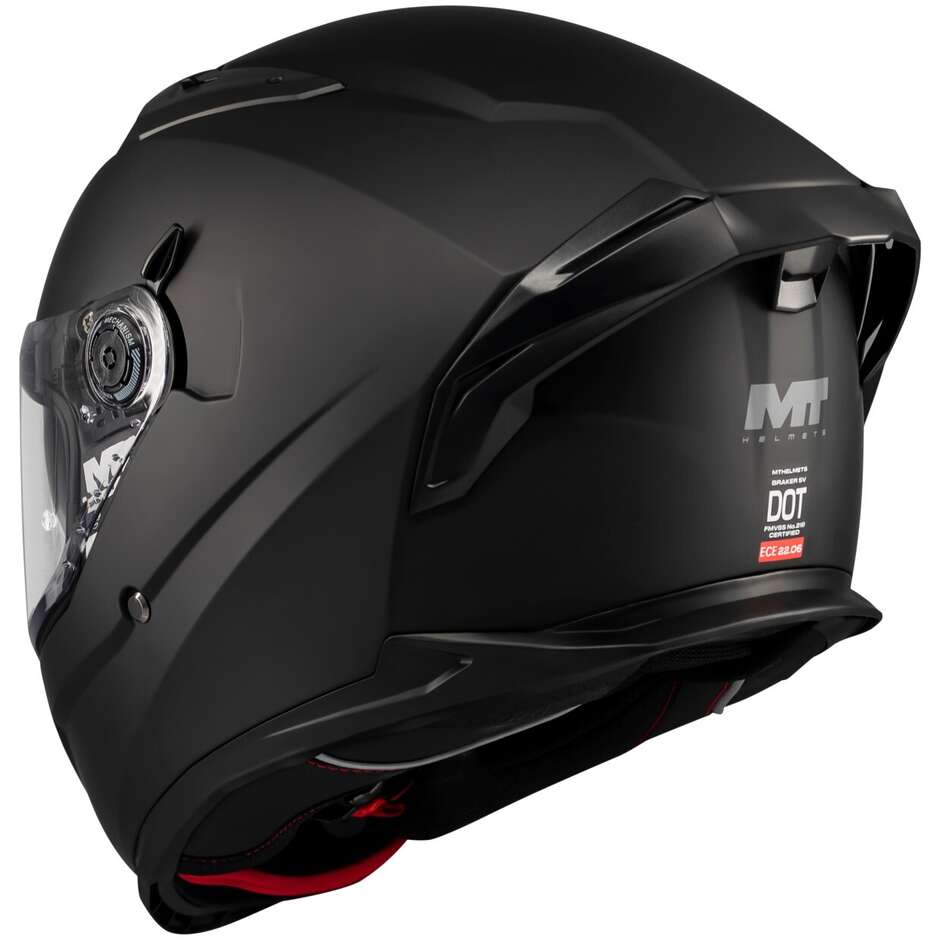 Full Face Motorcycle Helmet Mt Helmets BRAKER SV PURE A1 Matt Black