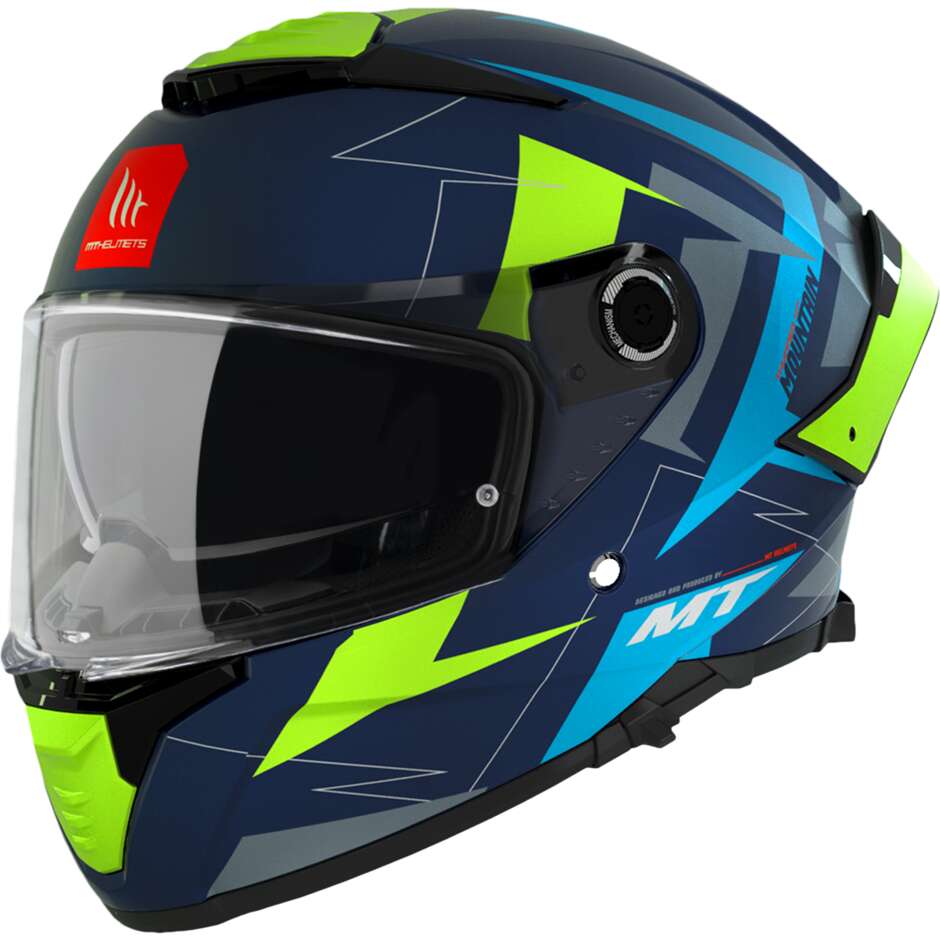 Full Face Motorcycle Helmet Mt Helmets THUNDER 4 SV MOUNTAIN C7 Matt Blue