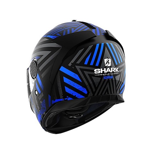 Full Face Motorcycle Helmet Shark SPARTAN 1.2 Kobrak Mat Black Blue Matt