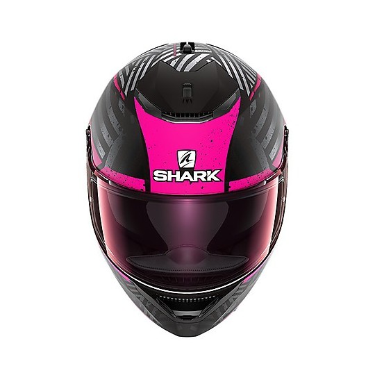 Full Face Motorcycle Helmet Shark SPARTAN 1.2 Kobrak Mat Black Pink Opaque