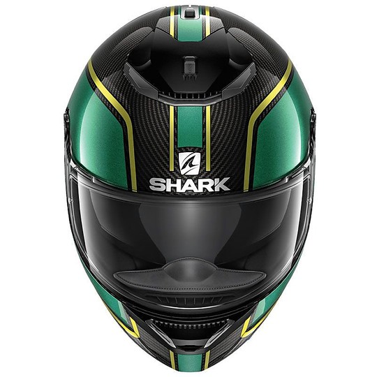 Full Face Motorcycle Helmet Shark SPARTAN CARBON 1.2 Priona Carbon Green Gold For Sale Online Outletmoto.eu