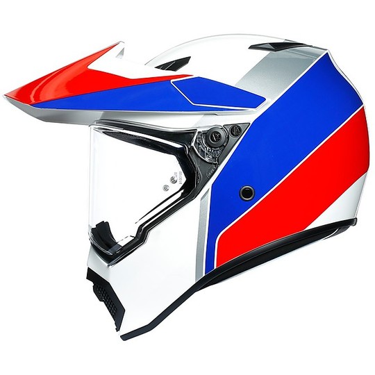 Full Face Motorcycle Helmet Touring AGV AX9 Multi ATLANTE White Blue Red