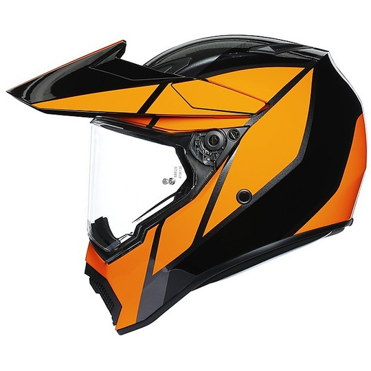 Full Face Motorcycle Helmet Touring AGV AX9 Multi TRAIL Gunmetal Orange