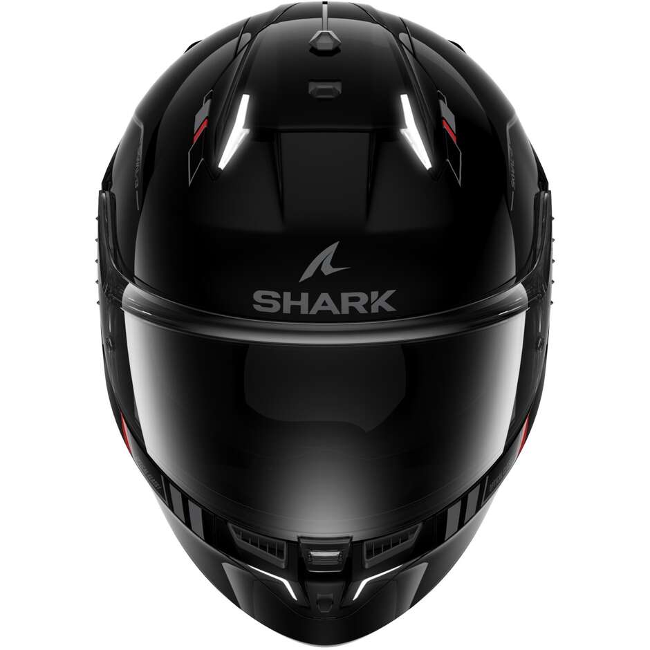 Full Face Motorcycle Helmet With LED Shark SKWAL i3 BLANK SP Black Anthracite Red