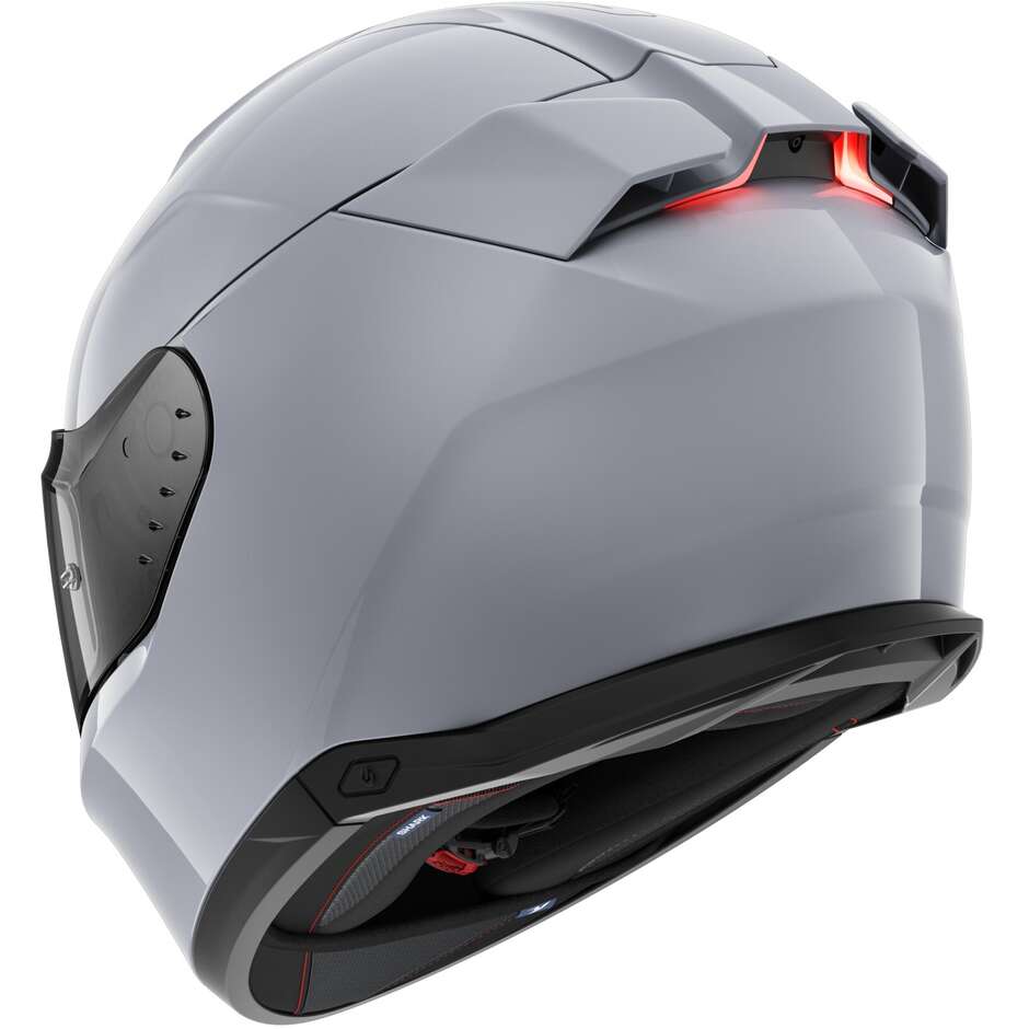 Full Face Motorcycle Helmet With LED Shark SKWAL i3 DARK SHADOW EDITION Gun Silver