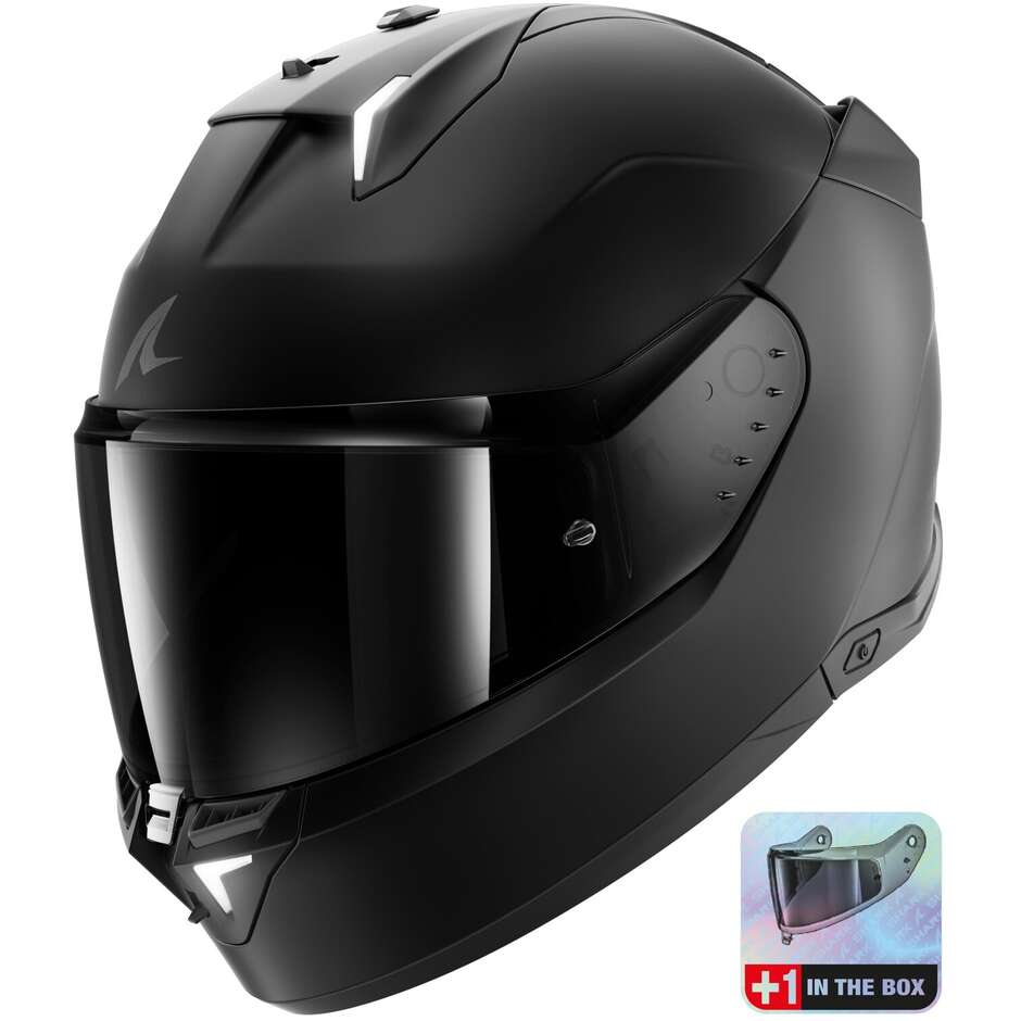Full Face Motorcycle Helmet With LED Shark SKWAL i3 DARK SHADOW EDITION Mat Black Matt