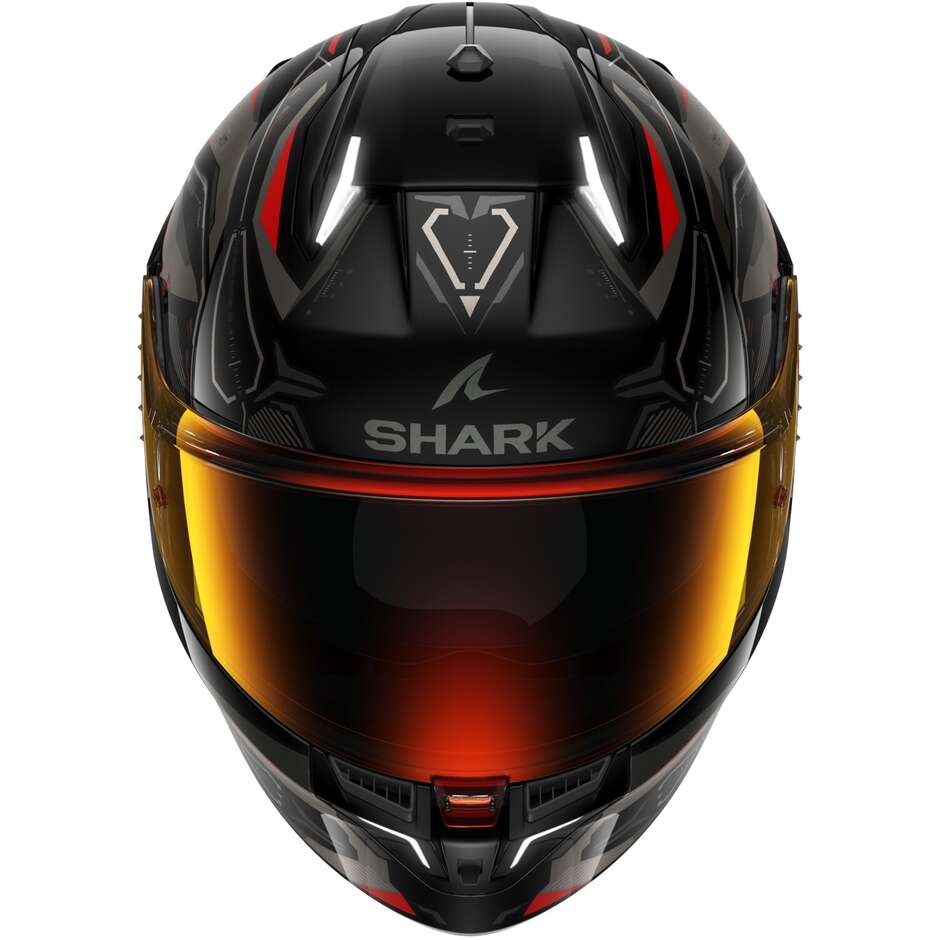 Full Face Motorcycle Helmet With LED Shark SKWAL i3 LINIK Black Anthracite Red