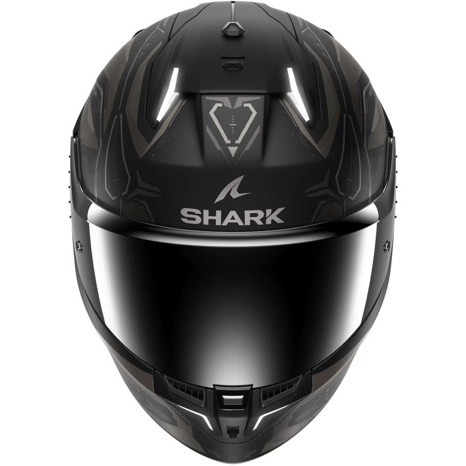 Full Face Motorcycle Helmet With LED Shark SKWAL i3 LINIK MAT Black Anthracite Anthracite