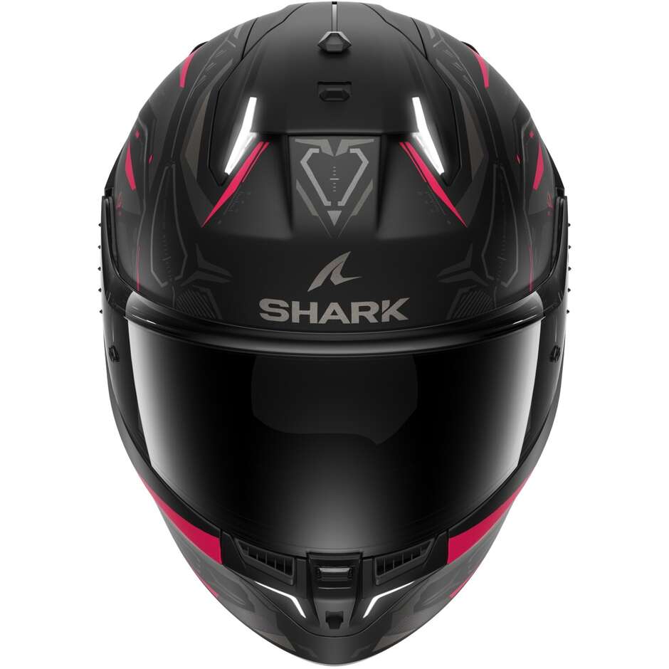 Full Face Motorcycle Helmet With LED Shark SKWAL i3 LINIK MAT Black Purple Anthracite