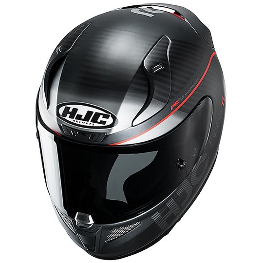 Full Face Motorradhelm aus Fiber HJC RPHA 11 BINE MC1SF Schwarz Rot