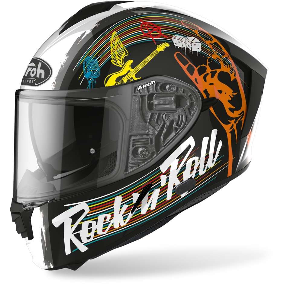 Full Face Motorradhelm Doppelvisier Airoh SPARK Rock'n'Roll Glossy Black