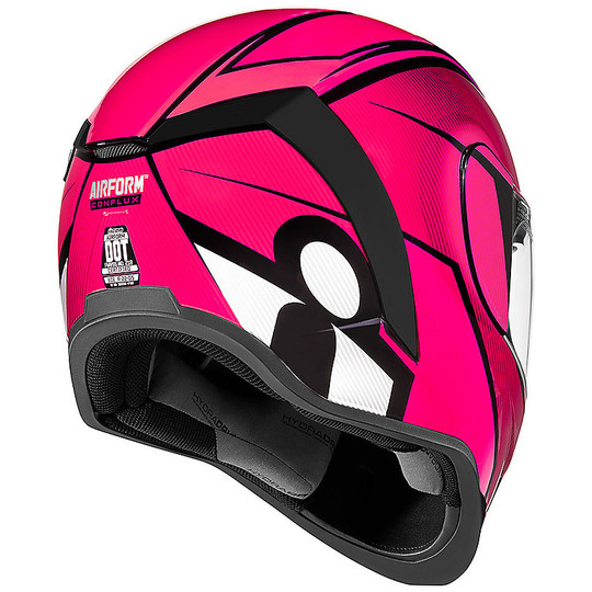 Full Face Motorradhelm Doppelvisier Icon AIRFORM Conflux Pink