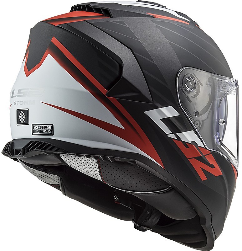 FF800 STORM Matt Nerve Motorradhelm Full Schwarz Online-Verkauf Doppelvisier Rot Ls2 Face