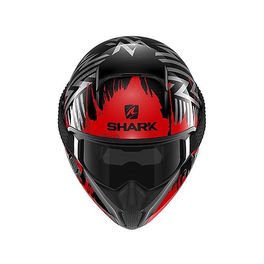 Full Face Motorradhelm Shark VANCORE 2 OverNight Schwarz Rot Glanz