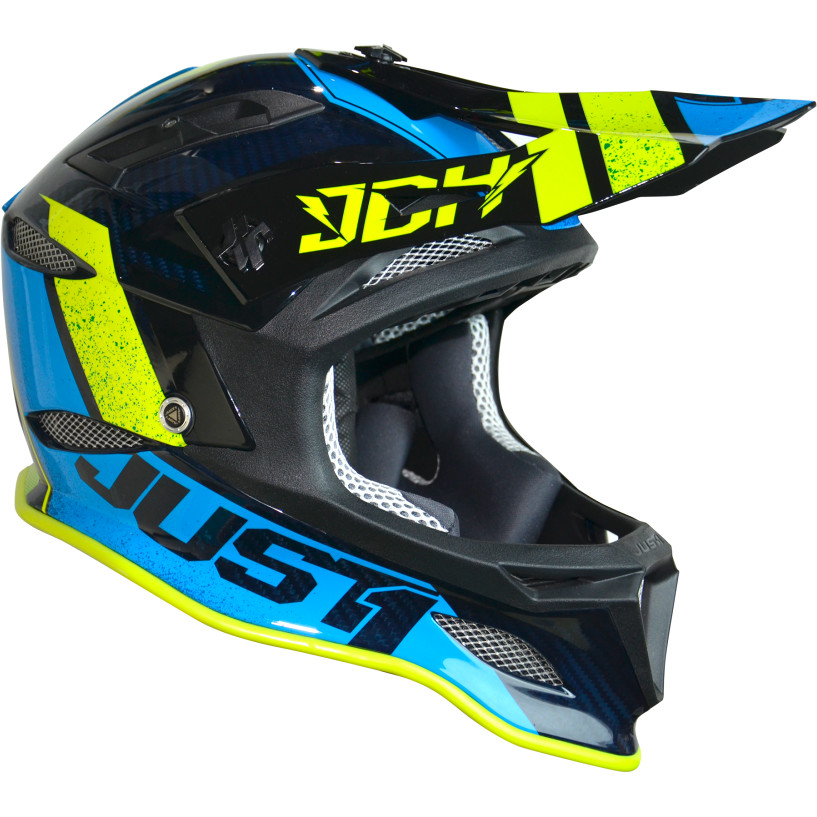 Full Face MTB Bike Helmet DownHill Just1 JHD + MIPS ASSAULT Blue Yellow