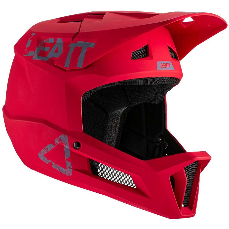 Full Face MTB Bike Helmet Leatt 1.0 DH V21.1 Chilli
