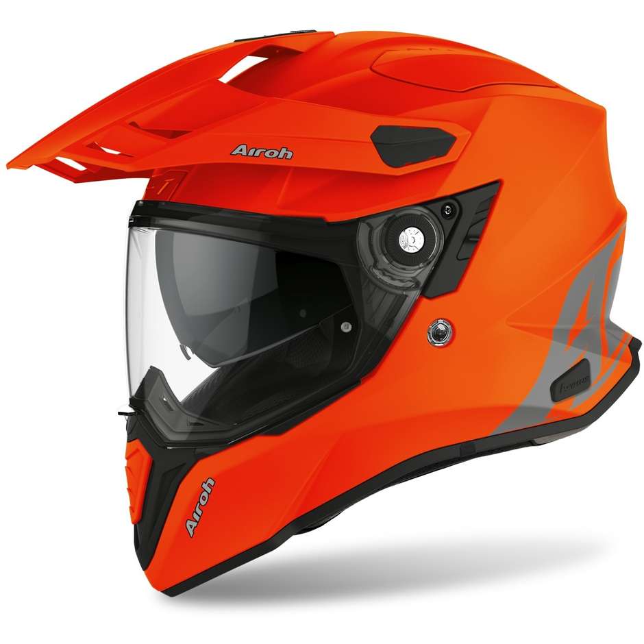 Full-Face On-Off Motorcycle Helmet Touring Airoh COMMANDER Matt Orange Color
