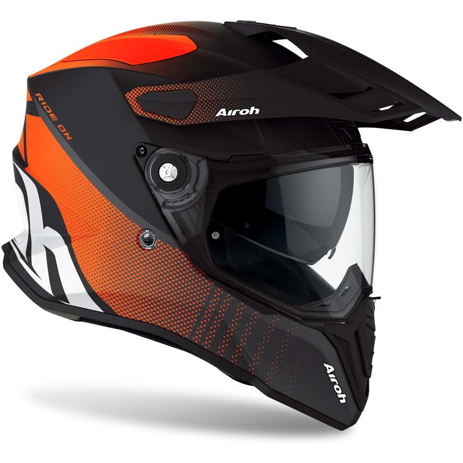 Full-Face On-Off Motorcycle Helmet Touring Airoh COMMANDER Progress Orange Matt