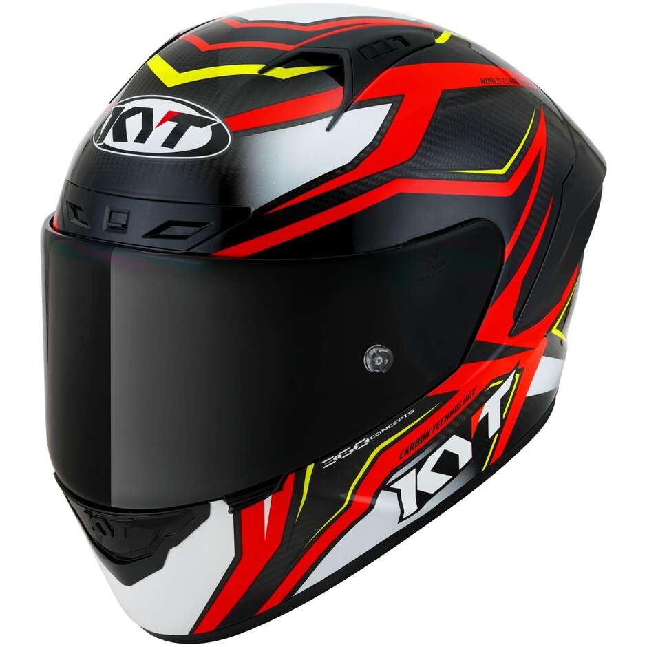 Full Face Racing Motorcycle Helmet Kyt NZ-RACE Carbon Stride Red White