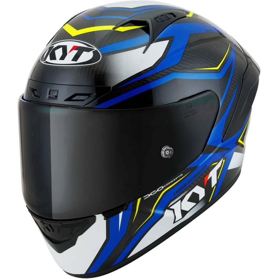 Full Face Racing Motorcycle Helmet Kyt NZ-RACE Carbon Stride White Blue