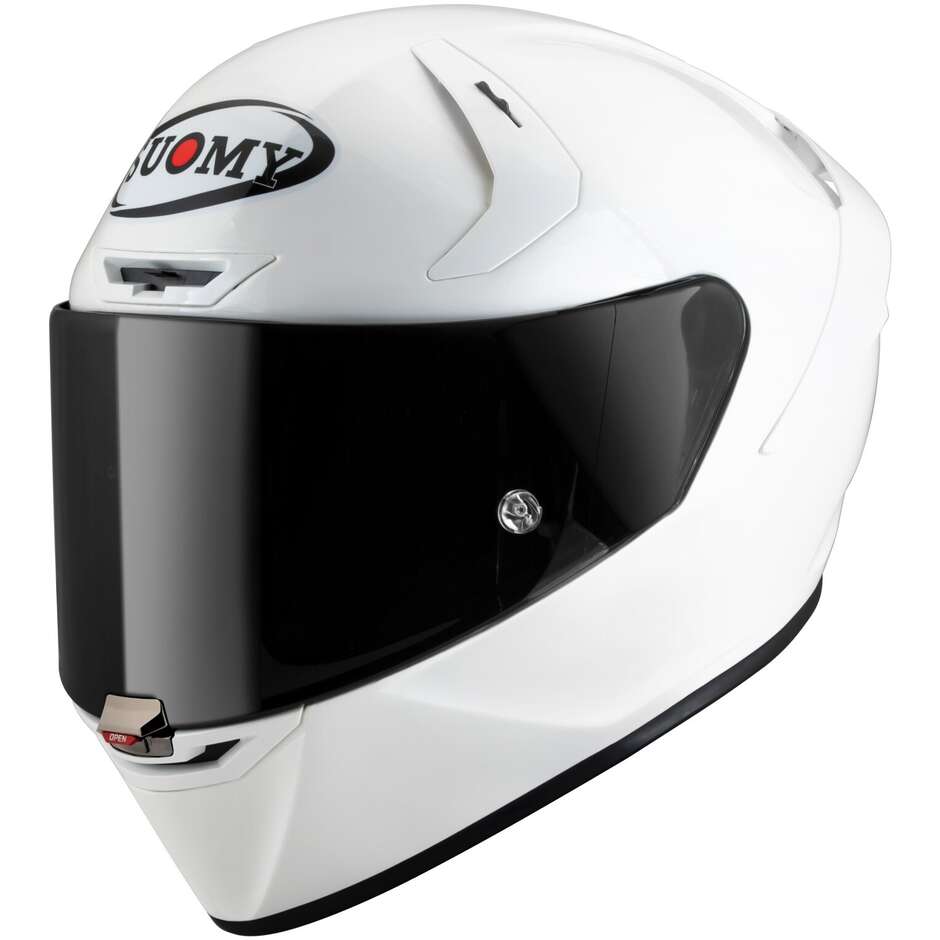 Full Face Racing Motorcycle Helmet Suomy SR-GP EVO PLAIN Pearl White
