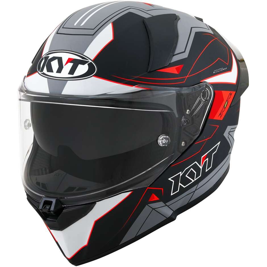 Full Face Touring Motorcycle Helmet Kyt R2R LED Matt Black Grey