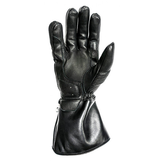 Full Grain Leather Winter Motorcycle Gloves Helstons Black Challenger Model