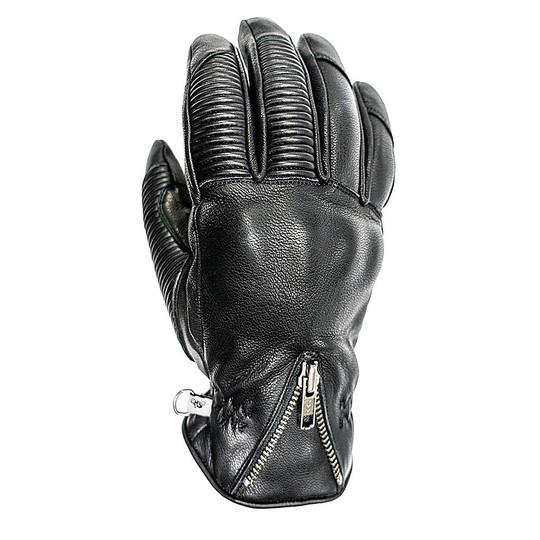 Full Grain Leather Winter Motorcycle Gloves Helstons Model Dock Blacks