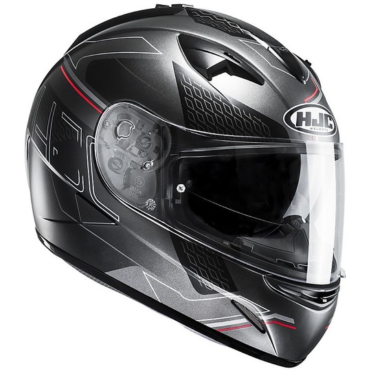 Full HD HJC TR-1 Helmet Cetus MC1SF Black Titanium Red