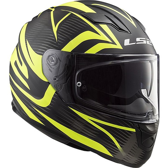 Full HD LS2 FF320 Moto Helmet Evo JINK Black Yellow Fluo Opaque