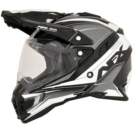 Full HDX AFX FX-41DS Eiger White Silver Helmet
