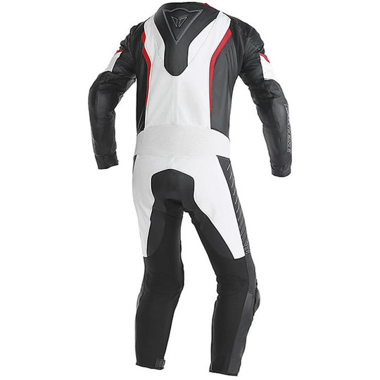 Full Leather Moto overalls Dainese Racing White Black Red