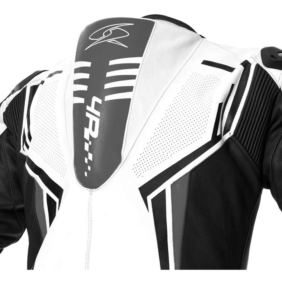 Full Leather Motorcycle Suit Spyke ASSEN RACE 2.0 White Black