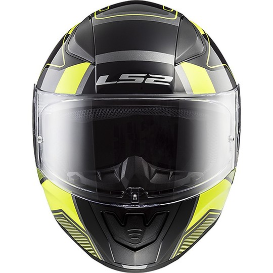 Full Metal Helmet Ls2 FF353 Rapid Carrera Black Opaco Yellow Fluo