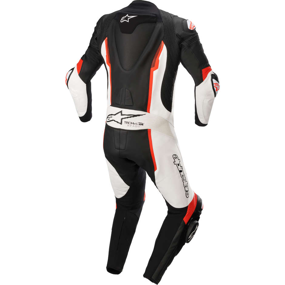Full Motorcycle Suit Racing Professional Alpinestars MISSILE V2 1pc Black White Red Fluo