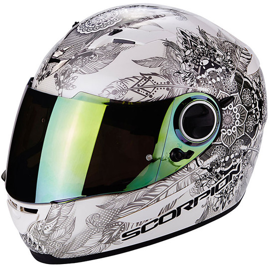 Full Scorpion Exo-490 Dream White Chameleon Motorcycle Helmet