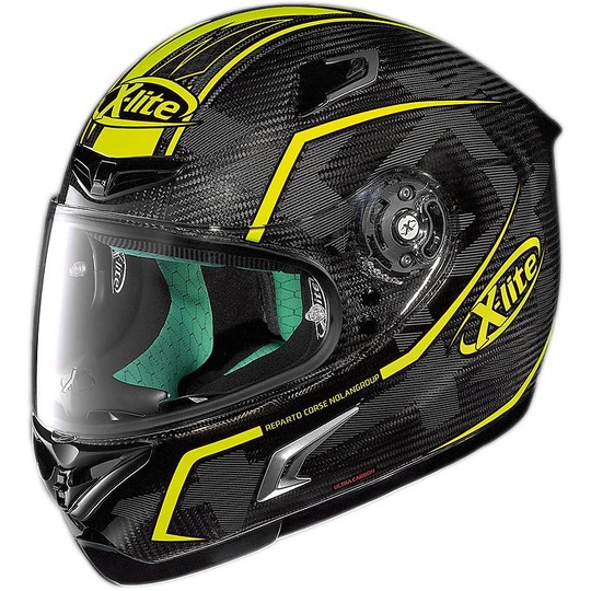 Full X-Lite X-802 RR Ultra Carbon Marquetry Fiberglass Helmet 20 Yellow Yellow