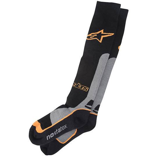 Funktionssocken Alpinestars Pro Moto Coolmax Socken Schwarz Grau Orange