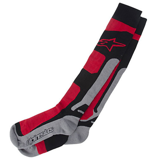 Funktionssocken Moto Alpinestars Tech Coolmax Socken Rot Grau Schwarz