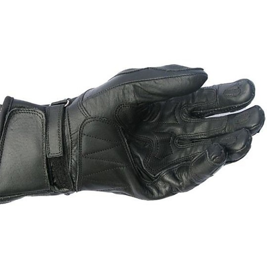 Gant de moto en cuir avec protections Modèle P002 Noir
