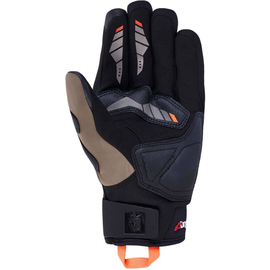 Gants Alpinestars MAXDURA DRYSTAR noirs en noyer pour moto d'aventure