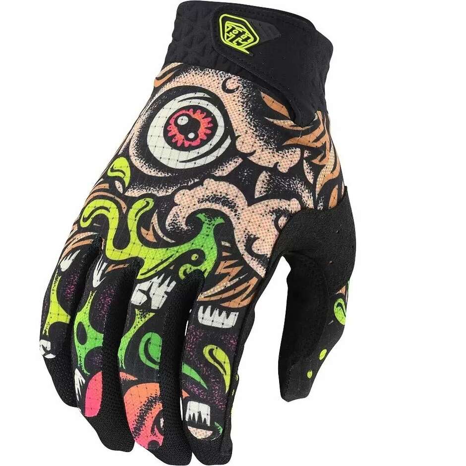 Gants de cyclisme Troy Lee Design AIR GLOVE BIGFOOT noirs et verts